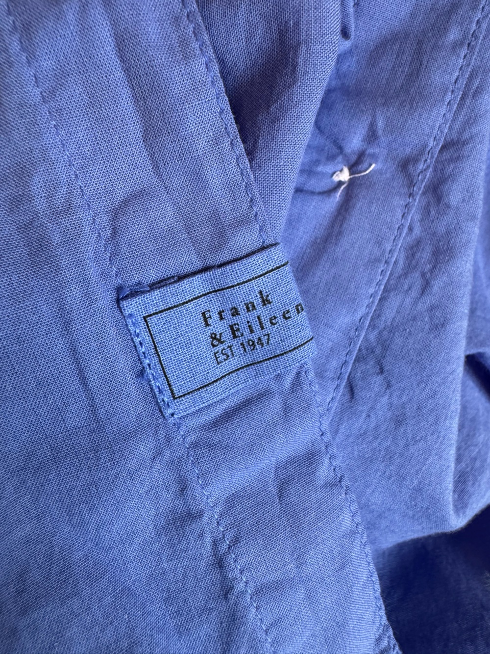 Frank & Eileen Rory Maxi Dress Woven Long Shirt Blue Coastal Euro Summer Large - Picture 12 of 14